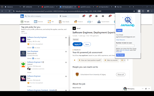 JobMatchify from Chrome web store to be run with OffiDocs Chromium online JobMatchify from Chrome web store to be run with OffiDocs Chromium online