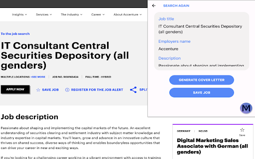 jobMentor AI  from Chrome web store to be run with OffiDocs Chromium online