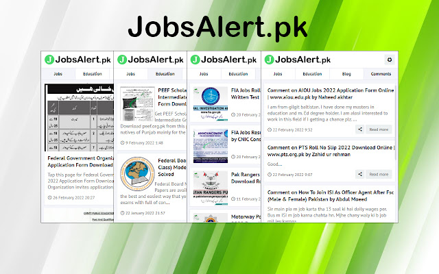 JobsAlert.pk  from Chrome web store to be run with OffiDocs Chromium online