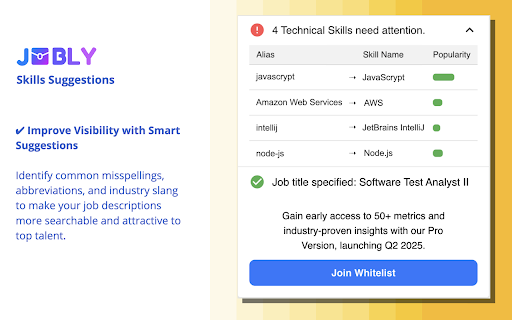 Job Scan (Jobly by Upstaff) free online job scanner  from Chrome web store to be run with OffiDocs Chromium online