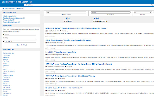 Job Search Home Tab by ExplainJobs.com  from Chrome web store to be run with OffiDocs Chromium online