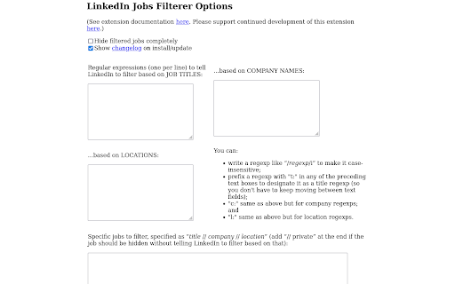 Jobs Filterer for LinkedIn  from Chrome web store to be run with OffiDocs Chromium online