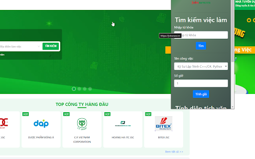 Jobsnew Cơ hội việc làm  from Chrome web store to be run with OffiDocs Chromium online
