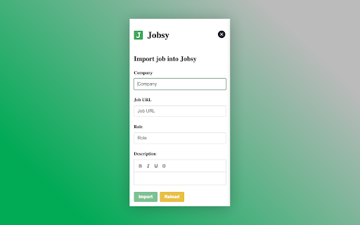 Jobsy  from Chrome web store to be run with OffiDocs Chromium online