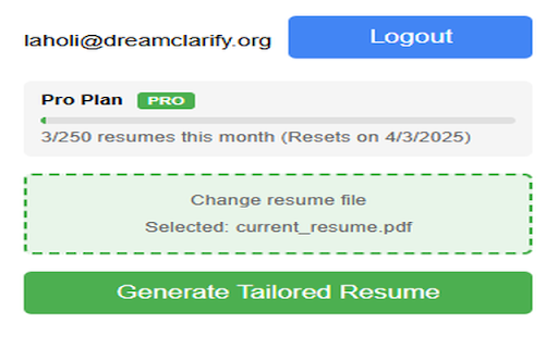Job to Resume: AI Powered Resume Generator  from Chrome web store to be run with OffiDocs Chromium online