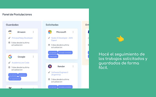 Job tracking extension  from Chrome web store to be run with OffiDocs Chromium online