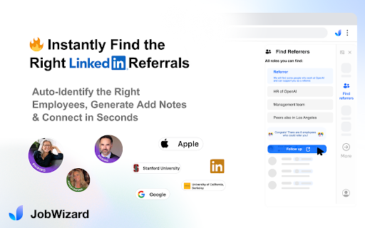 JobWizard: AI Autofill Job Applications  LinkedIn Referrals  from Chrome web store to be run with OffiDocs Chromium online