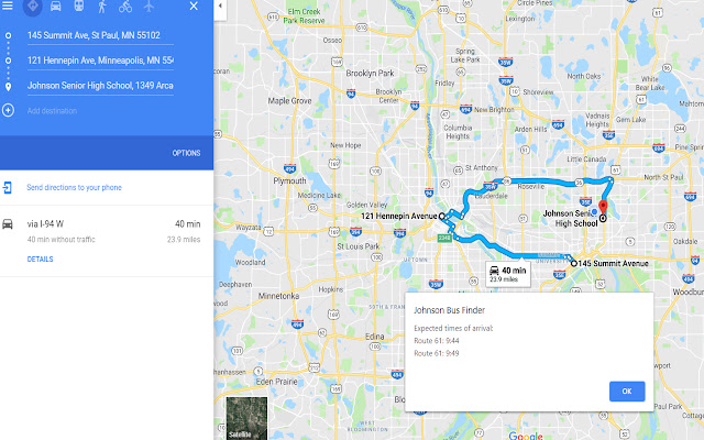 Johnson Bus Finder de Chrome web store se ejecutará con OffiDocs Chromium en línea