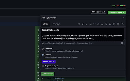 JokeGPT  from Chrome web store to be run with OffiDocs Chromium online