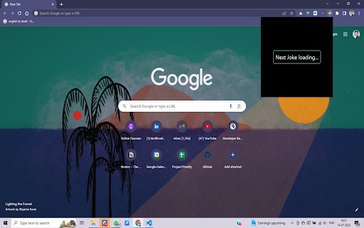 Jokester  from Chrome web store to be run with OffiDocs Chromium online