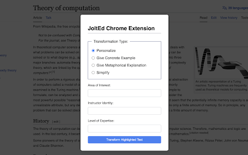 JoltEd Chrome Extension  from Chrome web store to be run with OffiDocs Chromium online