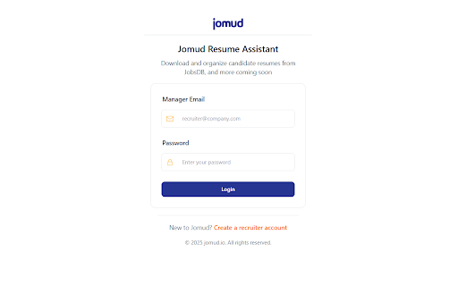 Jomud Resume Downloader  from Chrome web store to be run with OffiDocs Chromium online