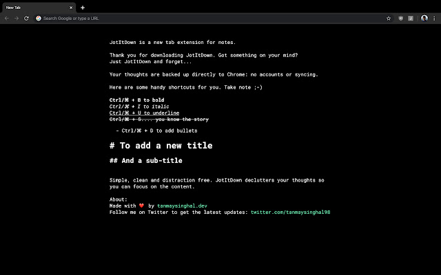 JotItDown  from Chrome web store to be run with OffiDocs Chromium online