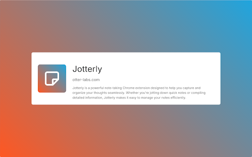 Jotterly  from Chrome web store to be run with OffiDocs Chromium online