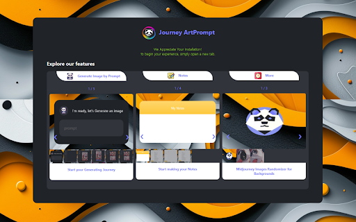 Journey ArtPrompt with Midjourney  from Chrome web store to be run with OffiDocs Chromium online