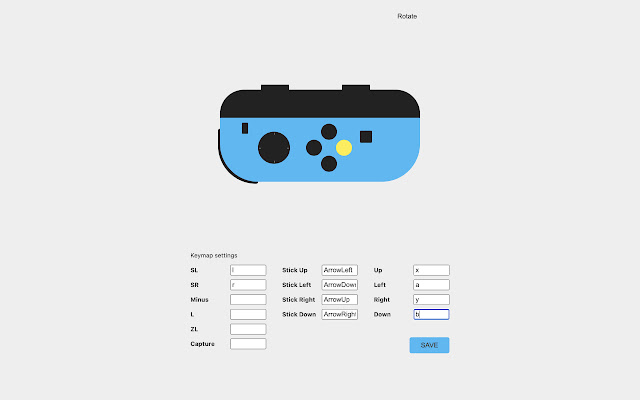 Joy Con keymap  from Chrome web store to be run with OffiDocs Chromium online