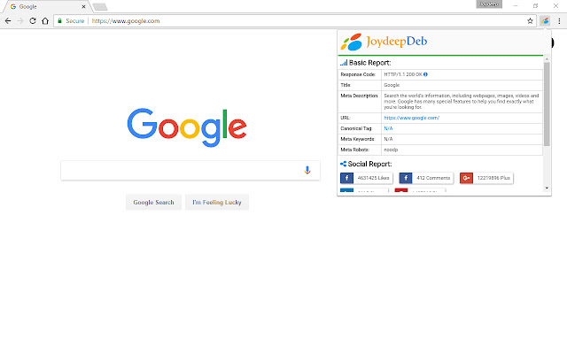 Joydeep SEO and Social Chrome Extension  from Chrome web store to be run with OffiDocs Chromium online