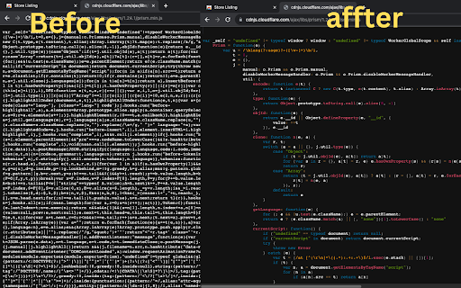 JS_Beautify,CSS_Beautify,HTML_Beautify  from Chrome web store to be run with OffiDocs Chromium online
