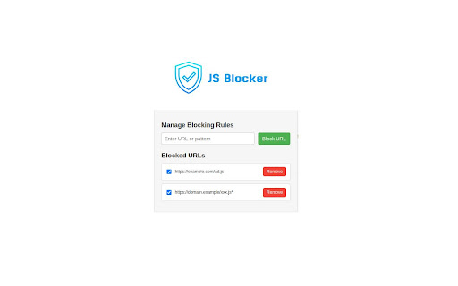 Js Blocker  from Chrome web store to be run with OffiDocs Chromium online