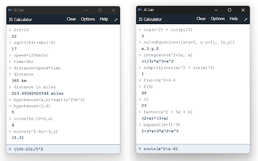 JS Calculator  from Chrome web store to be run with OffiDocs Chromium online