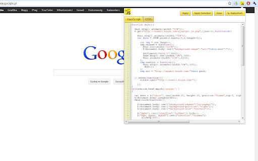 JScript tricks  from Chrome web store to be run with OffiDocs Chromium online