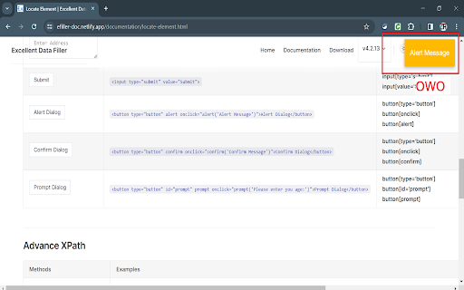 JS Dialog Controller  from Chrome web store to be run with OffiDocs Chromium online