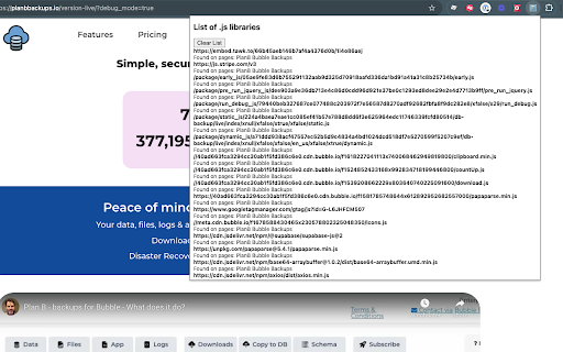 JS Library Lister  from Chrome web store to be run with OffiDocs Chromium online