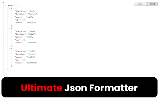 JSON Beautifier  Formatter  from Chrome web store to be run with OffiDocs Chromium online