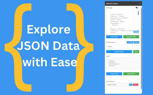 JSON Data Explorer  from Chrome web store to be run with OffiDocs Chromium online