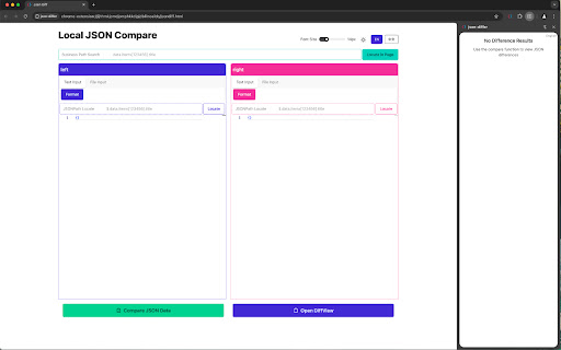 json differ  from Chrome web store to be run with OffiDocs Chromium online