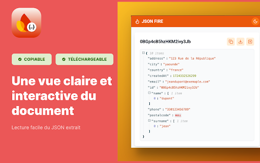 Json Fire  from Chrome web store to be run with OffiDocs Chromium online