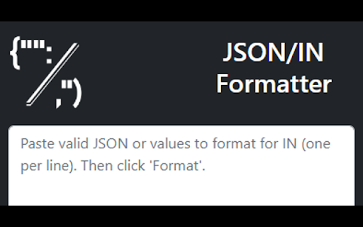JSON/IN Formatter  from Chrome web store to be run with OffiDocs Chromium online