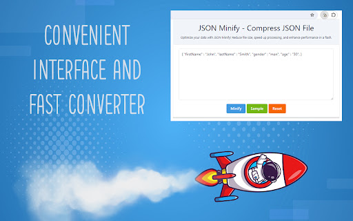 JSON Minify Compress JSON File  from Chrome web store to be run with OffiDocs Chromium online
