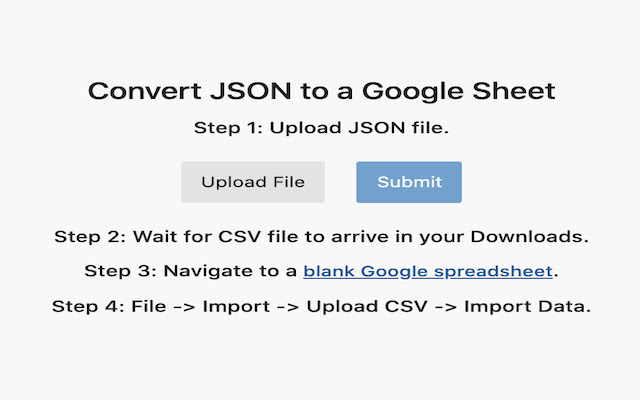 JSON Sheets  from Chrome web store to be run with OffiDocs Chromium online