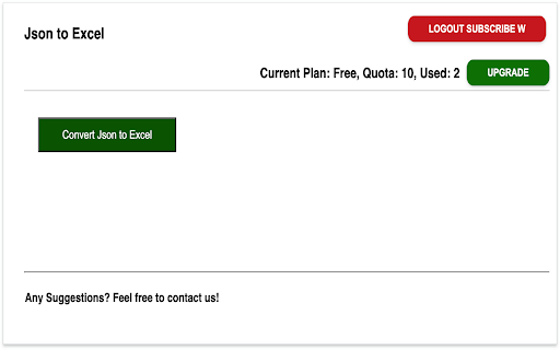 Json to Excel  from Chrome web store to be run with OffiDocs Chromium online