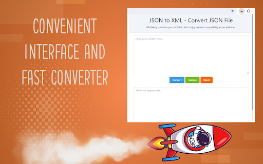 JSON to XML Convert JSON File  from Chrome web store to be run with OffiDocs Chromium online