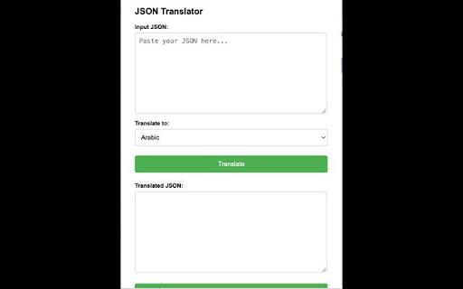 JSON Translator  from Chrome web store to be run with OffiDocs Chromium online