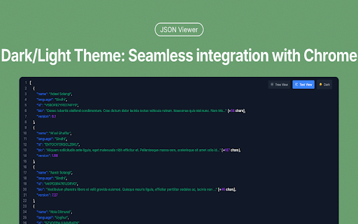 JSON Viewer Chrome Extension  from Chrome web store to be run with OffiDocs Chromium online