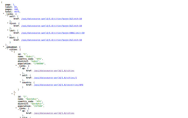 JSONView HATEOAS  from Chrome web store to be run with OffiDocs Chromium online