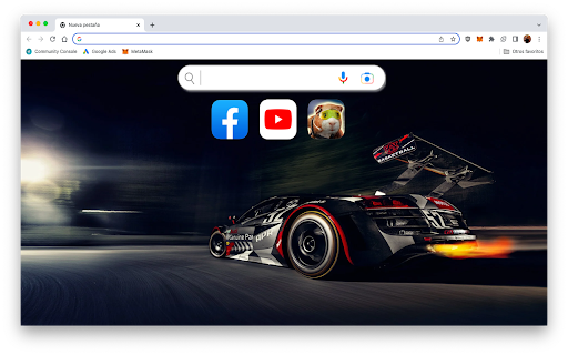 Juegos de Carreras Wallpaper and New Tab  from Chrome web store to be run with OffiDocs Chromium online