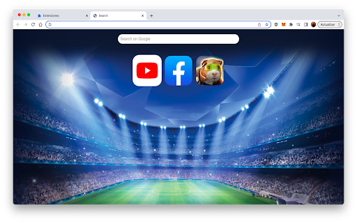 Juegos de Futbol Wallpaper and New Tab  from Chrome web store to be run with OffiDocs Chromium online