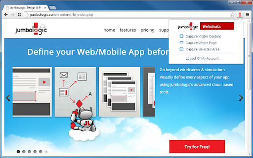 JumboLogic Webshots  from Chrome web store to be run with OffiDocs Chromium online