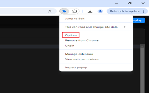 Jump to Bolt  from Chrome web store to be run with OffiDocs Chromium online