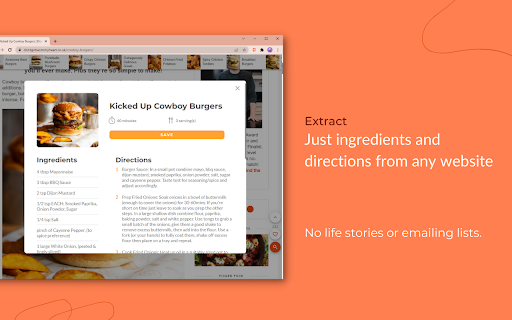 Jump To Recipe  from Chrome web store to be run with OffiDocs Chromium online
