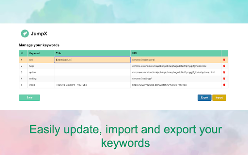 JumpX  from Chrome web store to be run with OffiDocs Chromium online