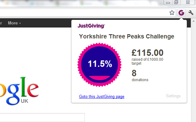 JustGiving Fundraising Summary  from Chrome web store to be run with OffiDocs Chromium online
