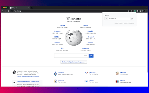 Just IP Address  from Chrome web store to be run with OffiDocs Chromium online