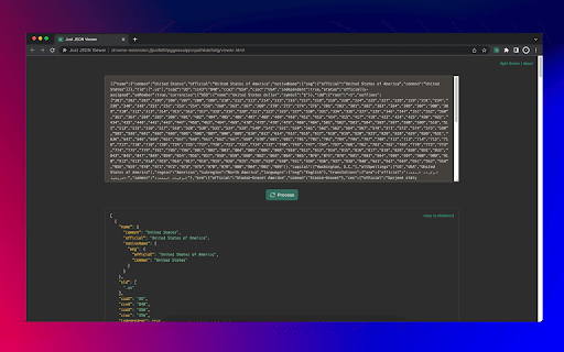 Just JSON Viewer  from Chrome web store to be run with OffiDocs Chromium online