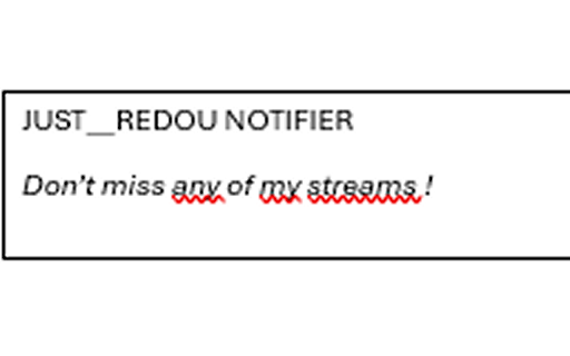 Just__redou notifié  from Chrome web store to be run with OffiDocs Chromium online