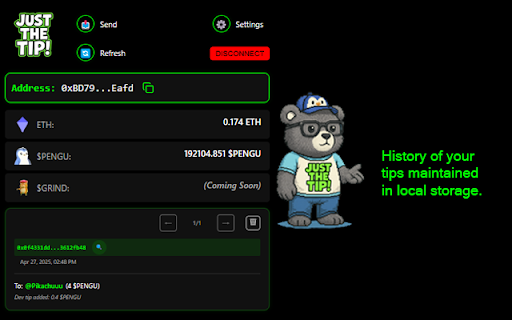 Just The Tip!  from Chrome web store to be run with OffiDocs Chromium online